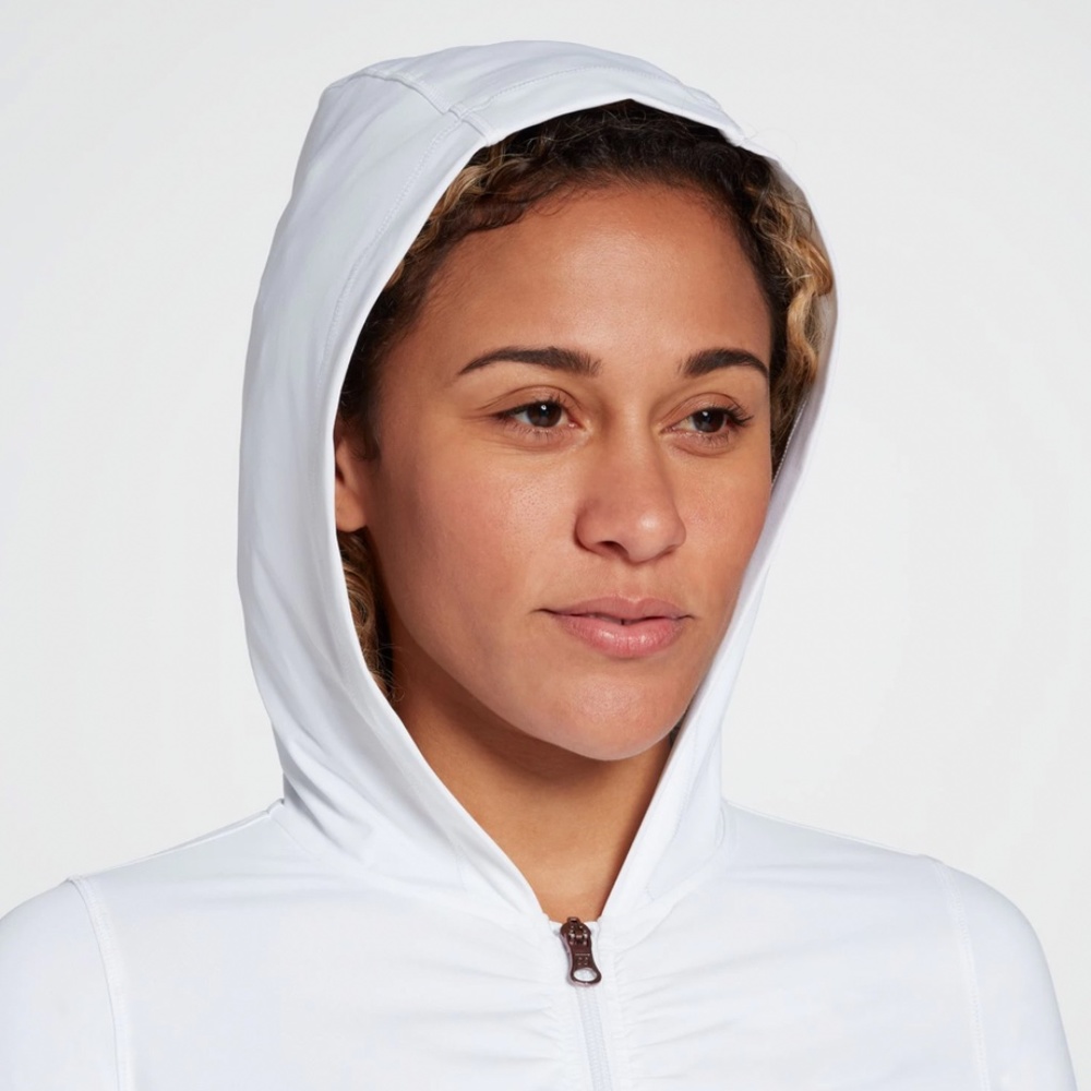 Calia Pure White Hooded Long Sleeved Rashguard Top - Picture 4 of 13